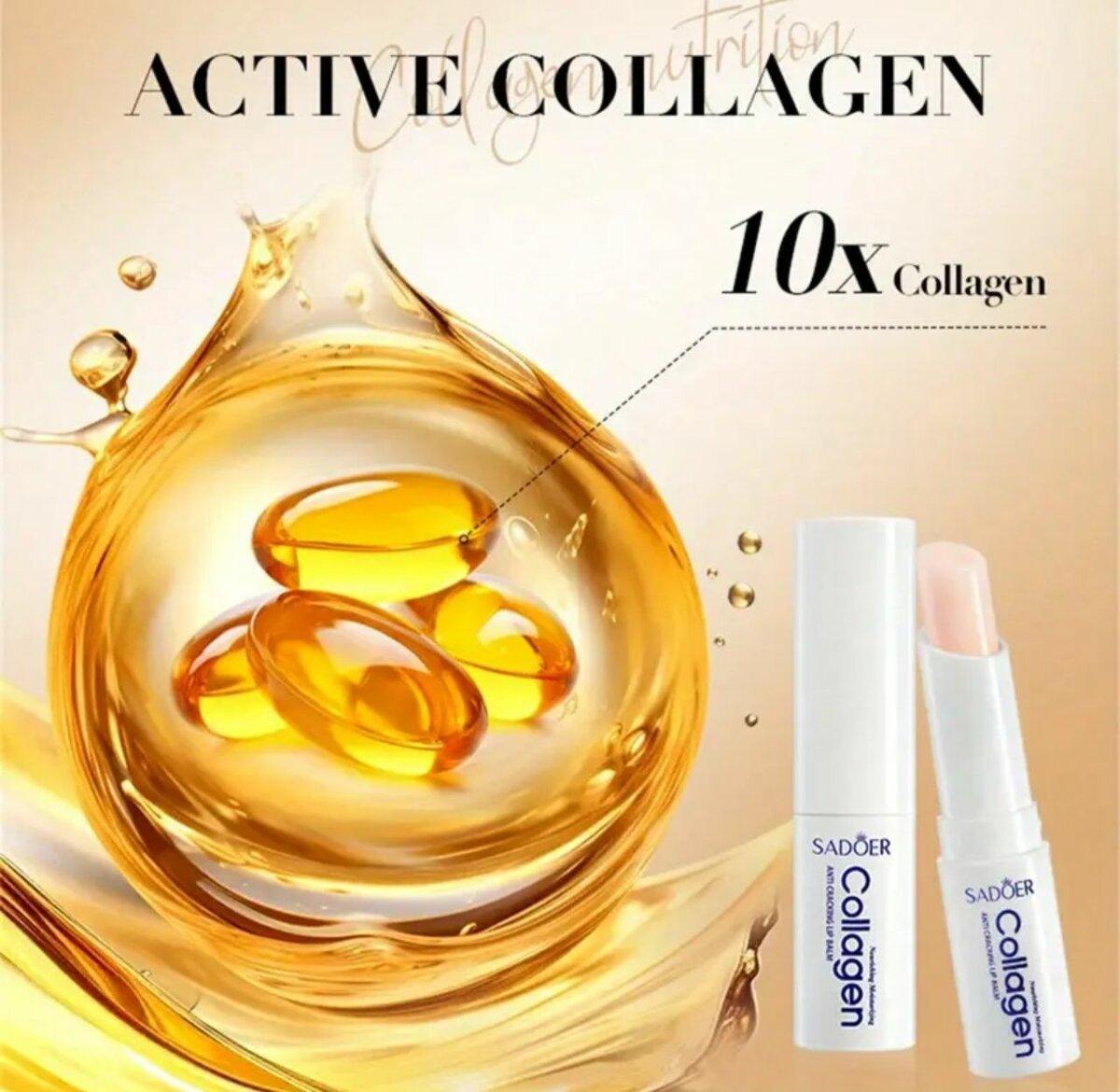 baumes à lèvres à la collagène. Hydratation