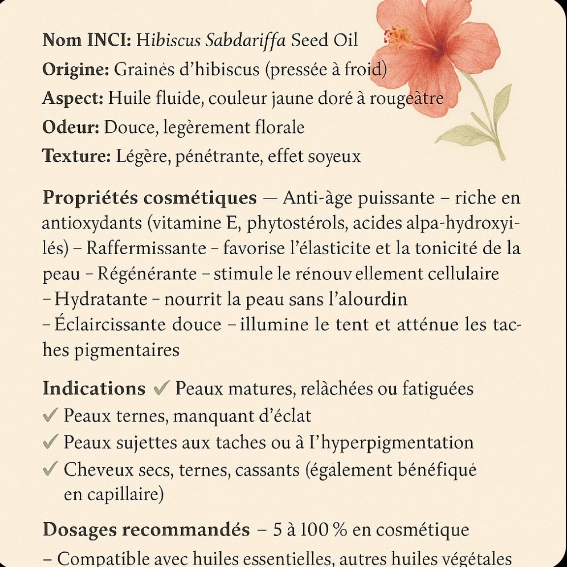 Huile de graines d'hibiscus
