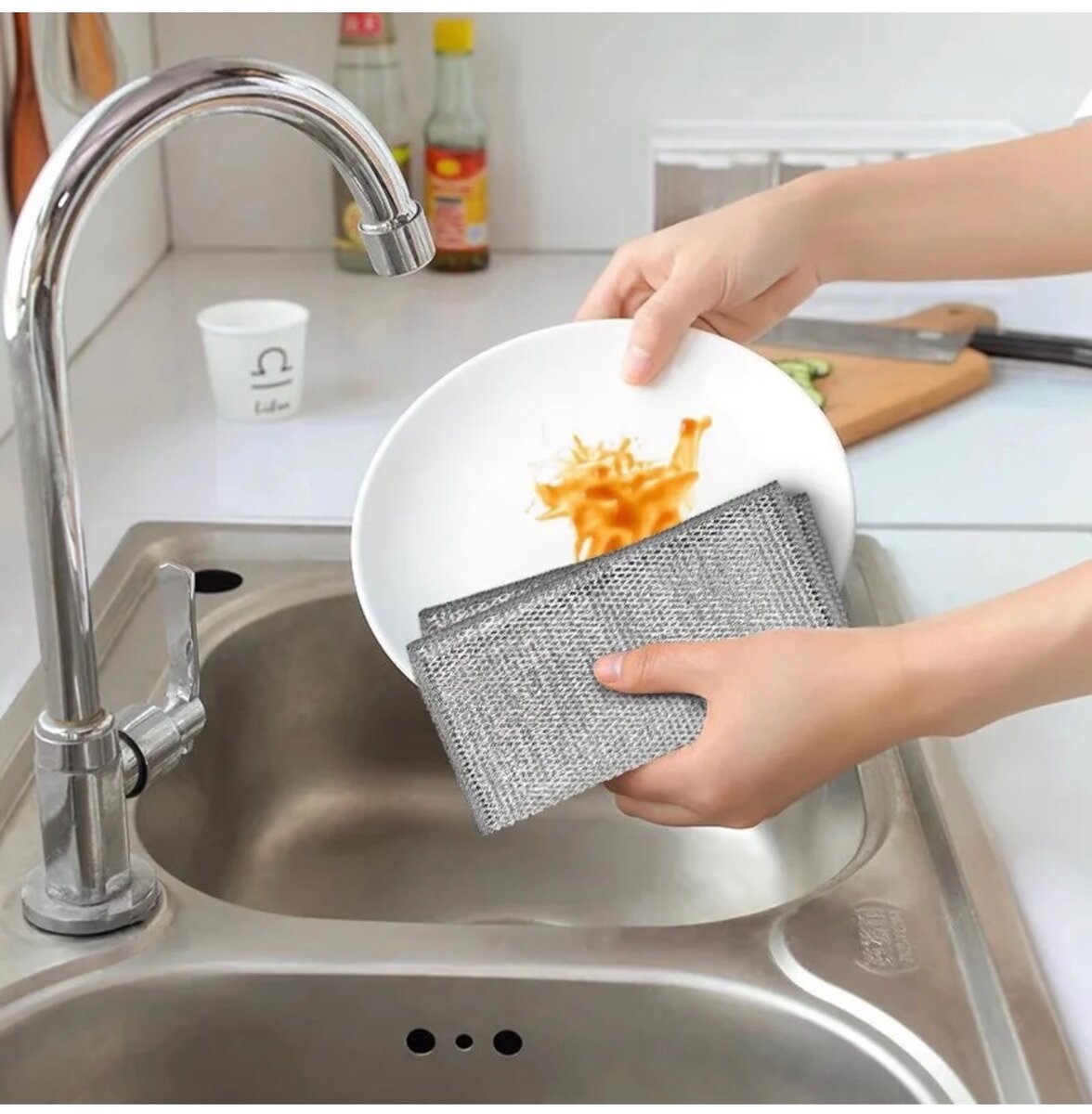 Steel wire cleaning rag