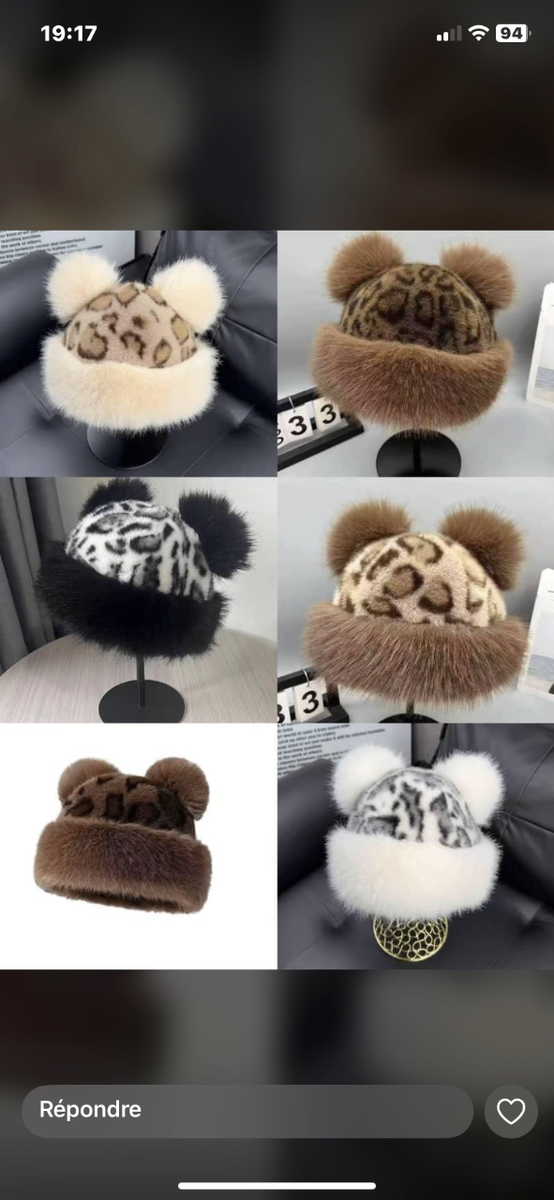 Chapeau en fausse fourrure élégante