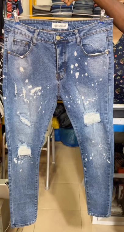 Biker Tattered Stretch Jeans