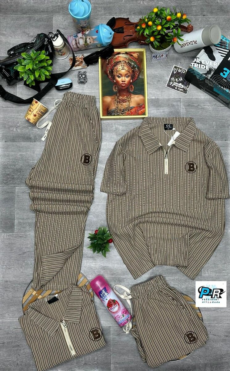 Ensemble décontracté rayé homme