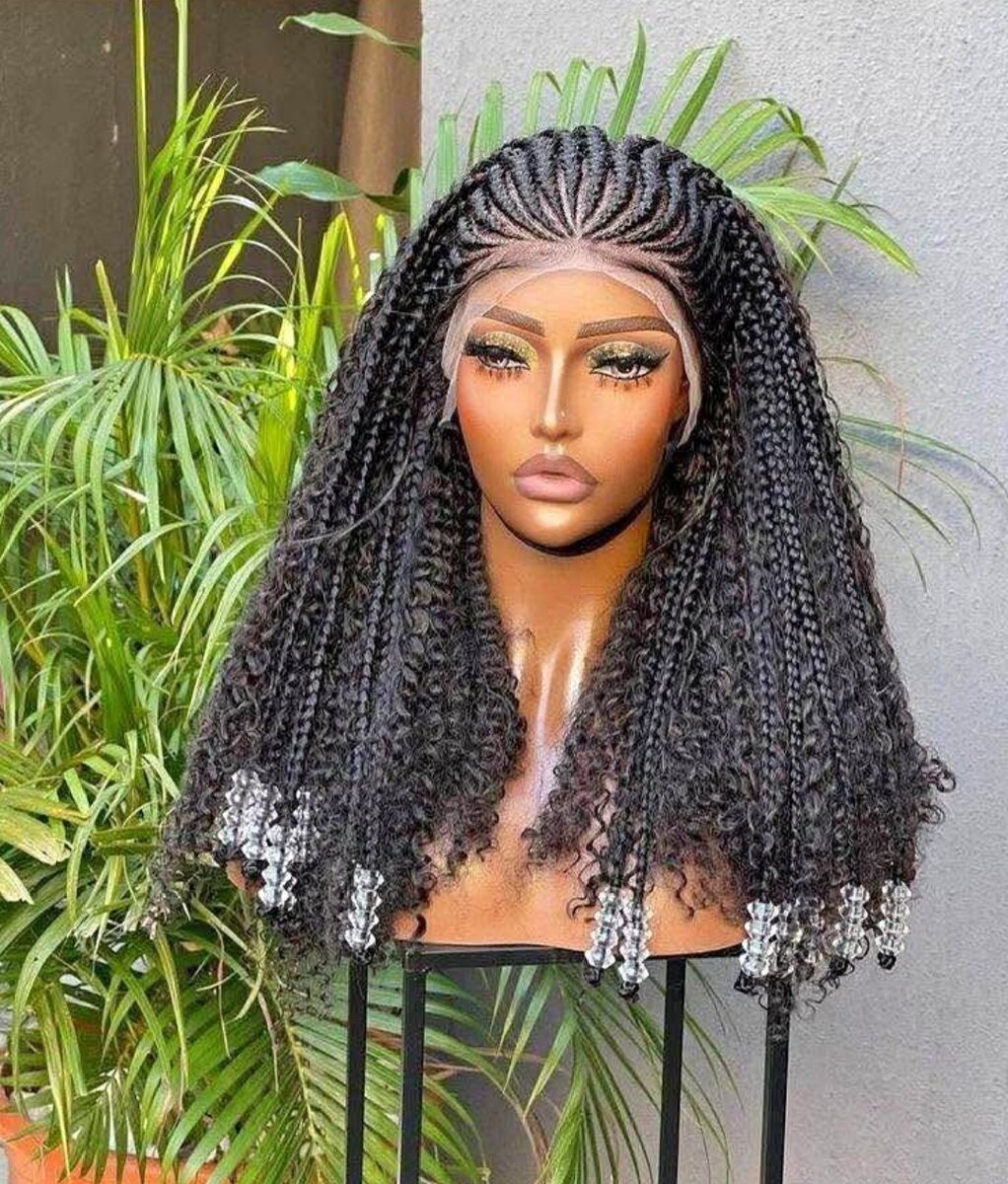 Perruque Tressée Bouclée