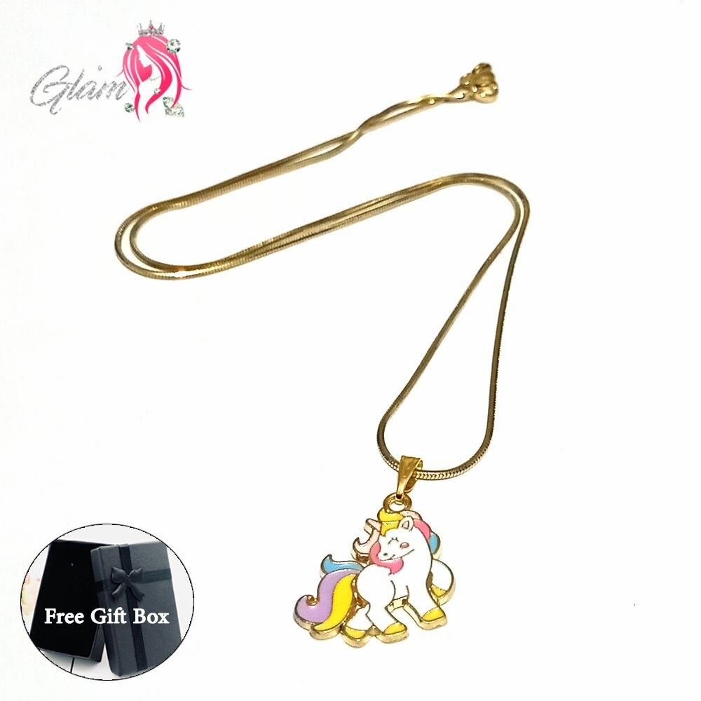 Cute Unicorn Necklace Gift Box