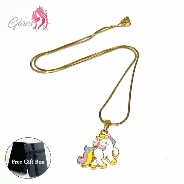 Cute Unicorn Necklace Gift Box