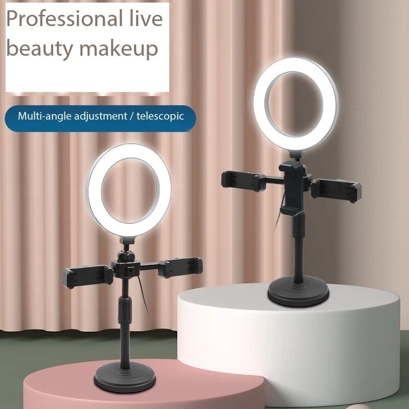 Double holder Phone stand with ring light