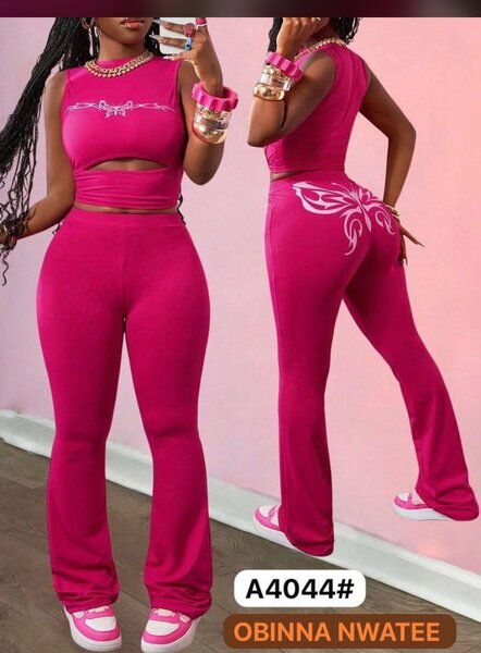 Ensemble Deux Pièces Rose Femme