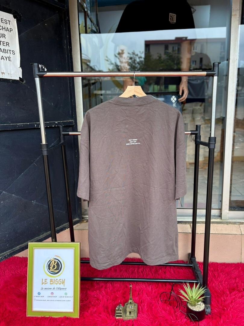 T-shirt marron en coton