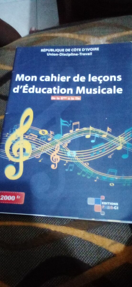 Cahier de musique et français