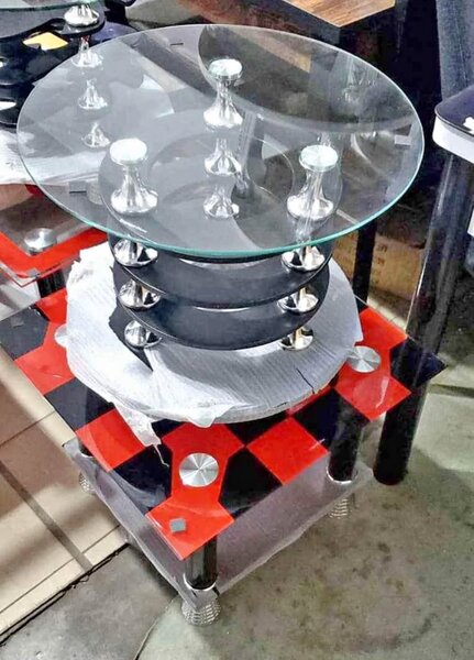 Table d'appoint moderne en verre