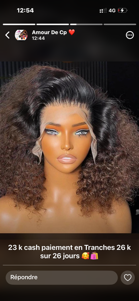 Perruque Bouclée Synthétique