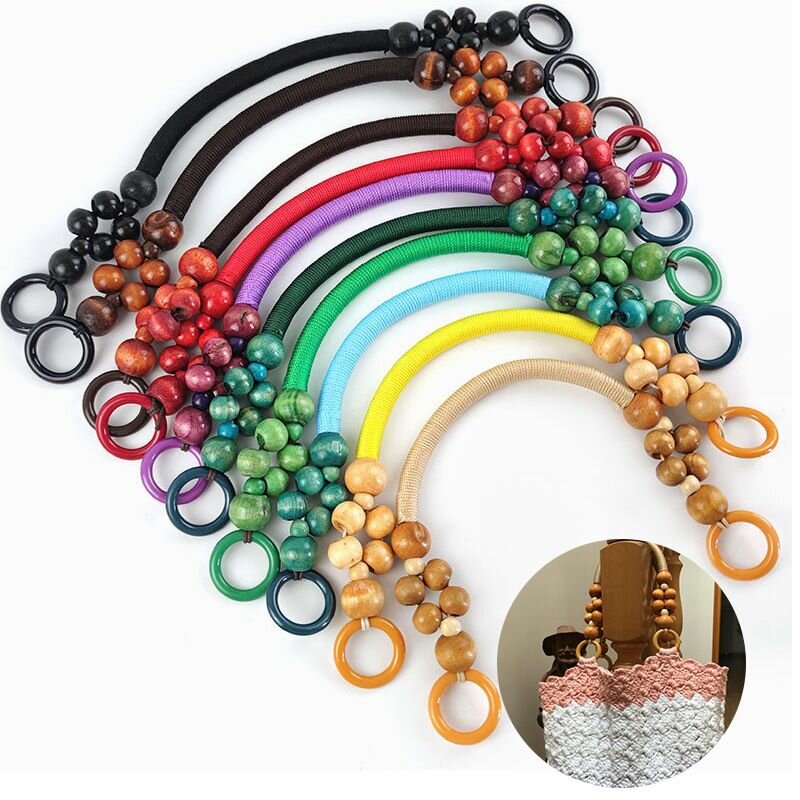 Poignées de sac en bois coloré