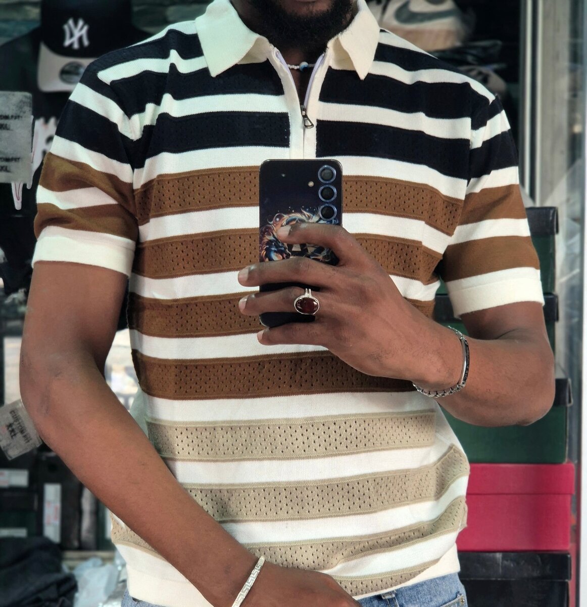 Polo rayé homme élégant