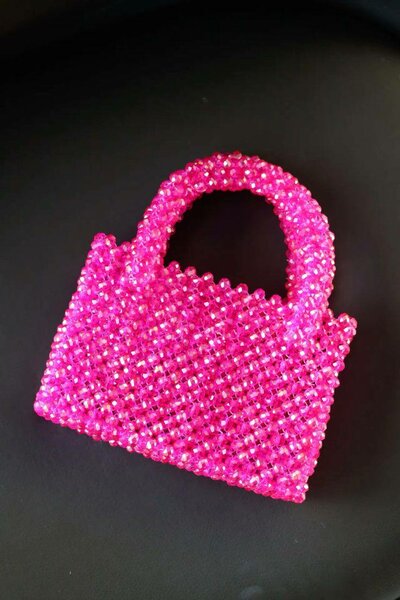 Sac à main perles roses