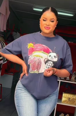 Women's Navy Blue Printed T-shirt