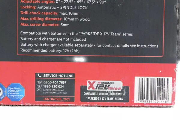 Parkside Cordless Angle Drill