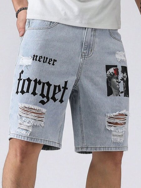 Shorts en jean déchirés homme