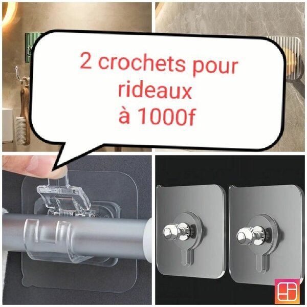 Crochets adhésifs rideaux