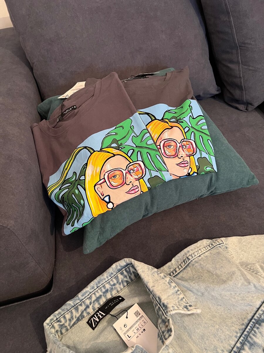 Футболки Zara , ткань хлопок.