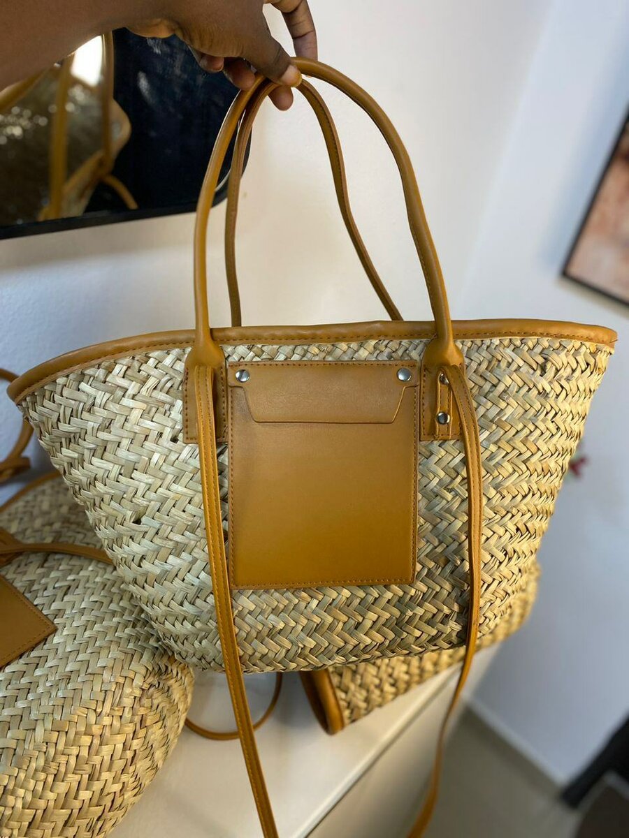 Sac cabba en paille et cuir