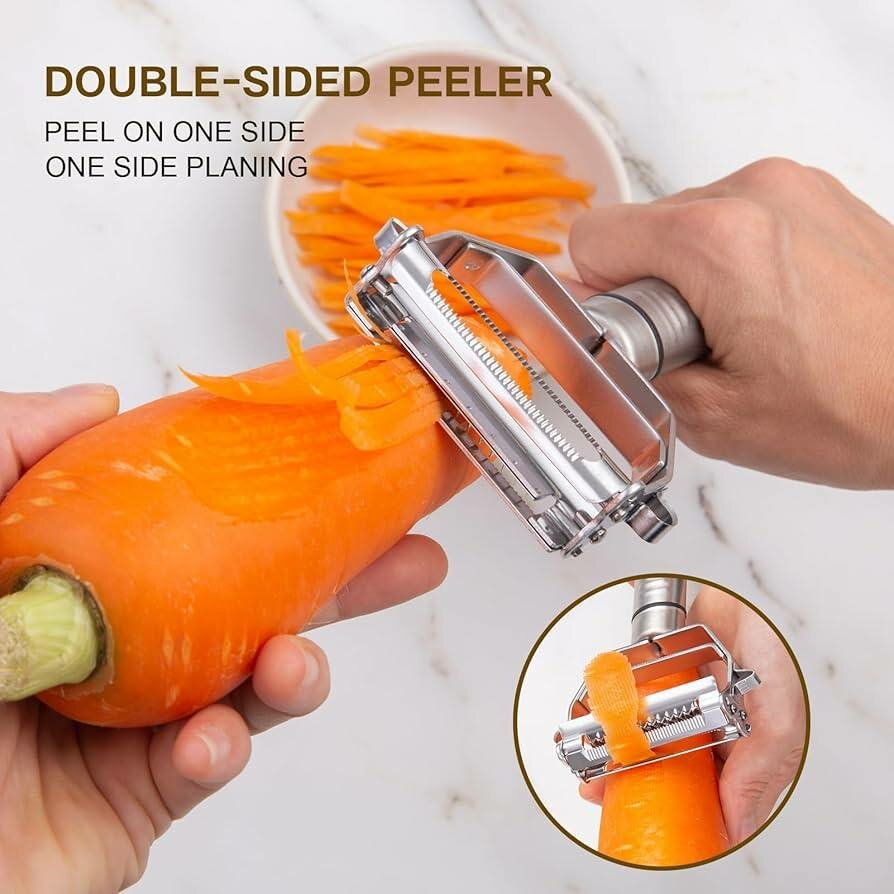 2 in1 Peeler Multifunction Grater Julienne Peeler Vegetable Fruit Peeler Stainless Steel Potato Slicer Shredder Kitchen Tool