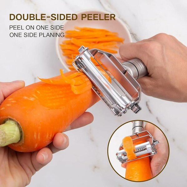 2 in1 Peeler Multifunction Grater Julienne Peeler Vegetable Fruit Peeler Stainless Steel Potato Slicer Shredder Kitchen Tool
