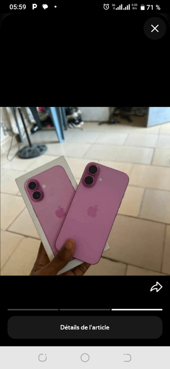 Smartphone iOS rose - dernier modèle