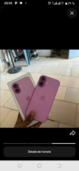 Smartphone iOS rose - dernier modèle