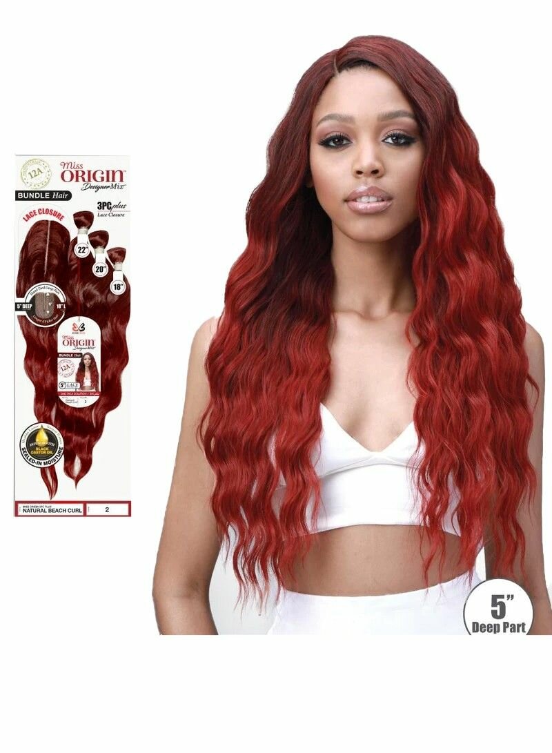 3PCS WAVY HAIR EXTENSIONS WITH TRANSPARENT LACE CLOSURE