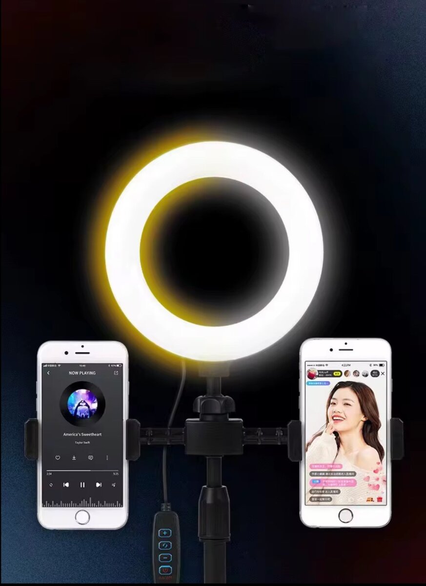 Anneau LED avec support smartphone