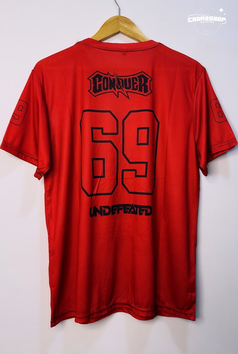 T-shirt rouge sportif Conquer