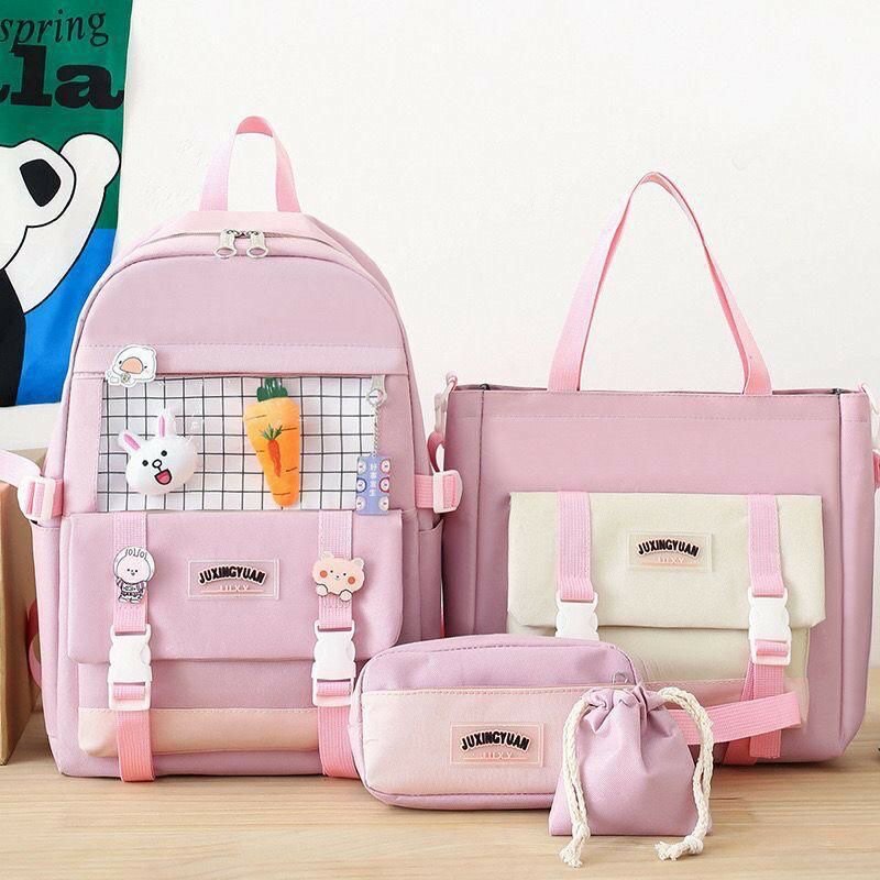 Ensemble Scolaire Sac à Dos Rose