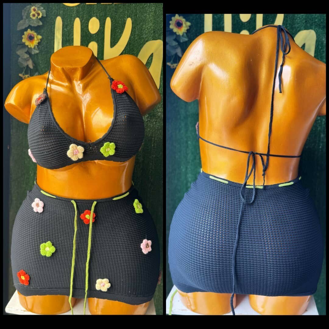 Maillot de bain crochet fleurs