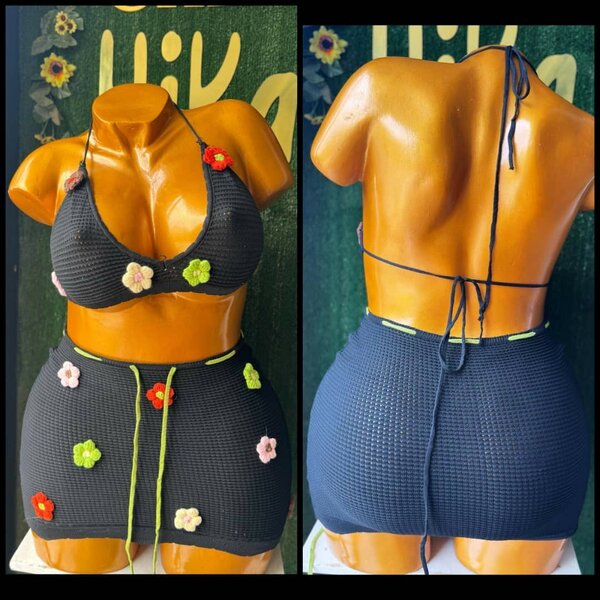 Maillot de bain crochet fleurs