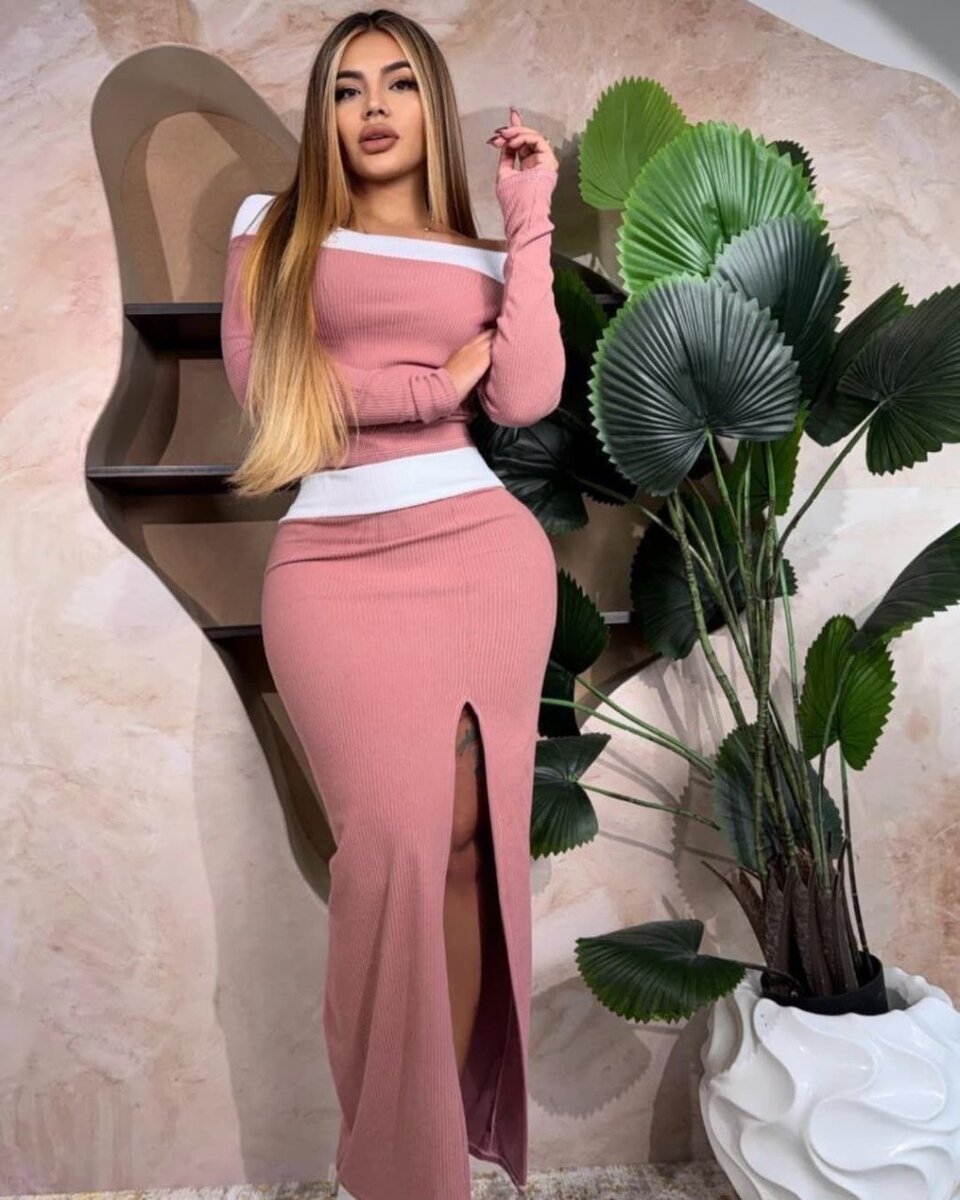 Ensemble robe fendue chic