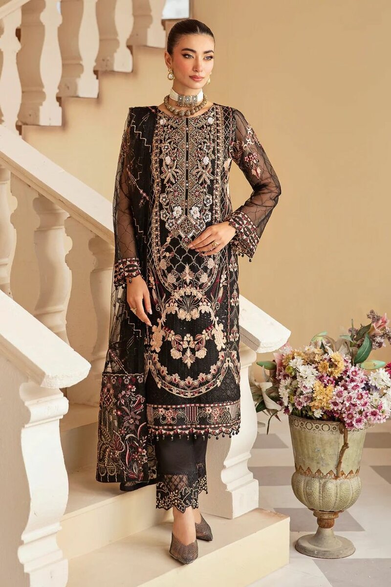 Organza embroidery suit