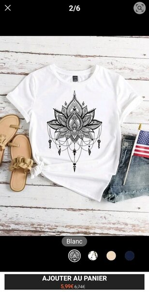T-shirt Femme Mandala Coton