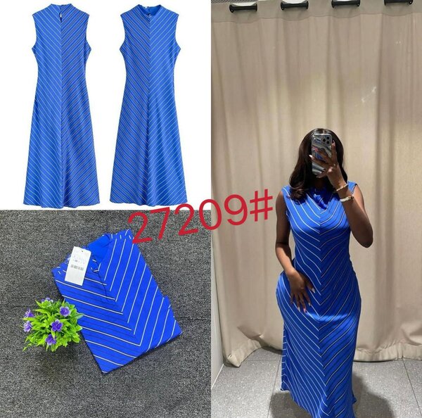 Robe longue élégante bleue