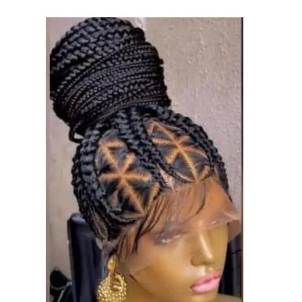 Full lace shuku braided wig, stich cornrow, updo, african sh