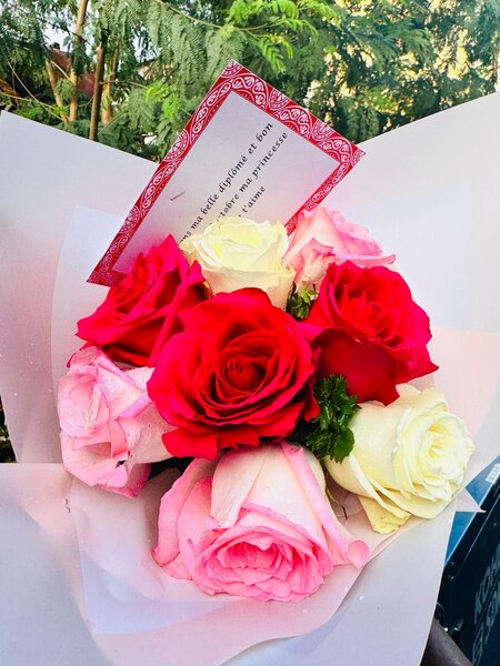 Bouquet de roses coloré