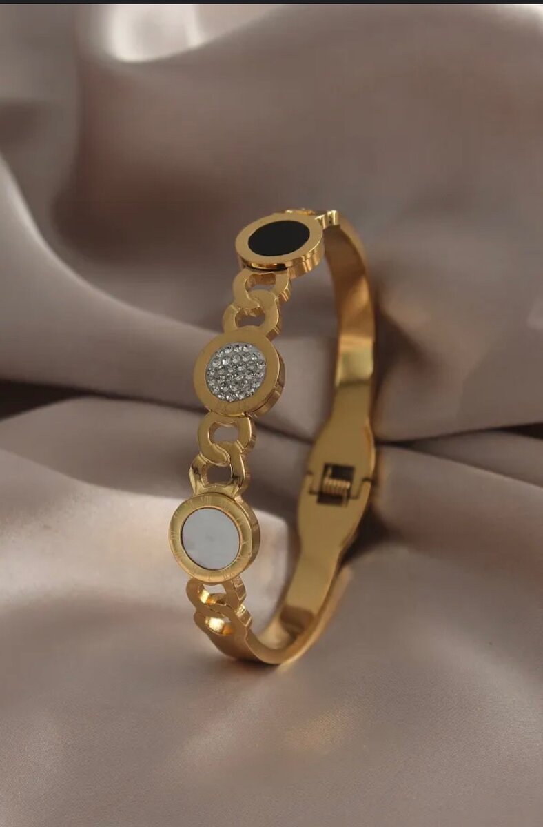 Gold Color Zircon Stone Women's Handcuffs