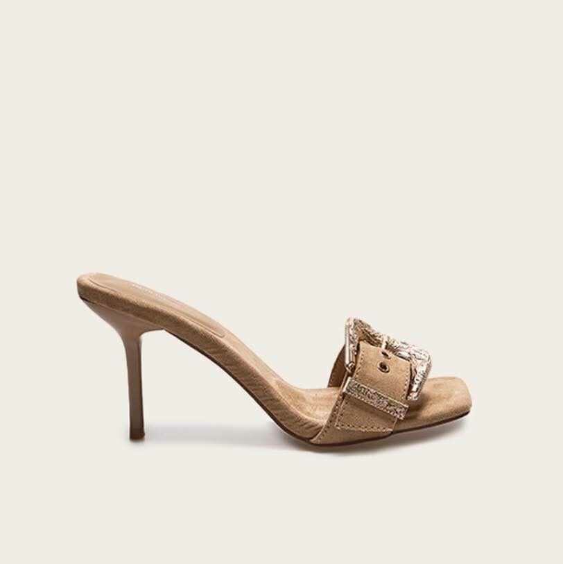 Sandales à talons en daim