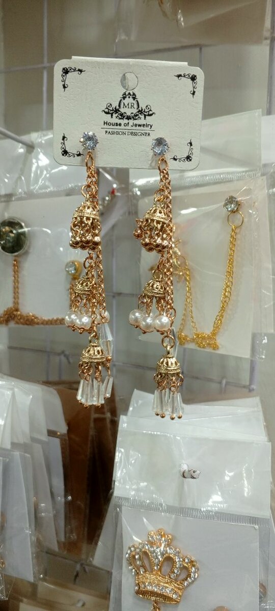 Pearl-Beaded Gold-Plated Jhumka Earrings