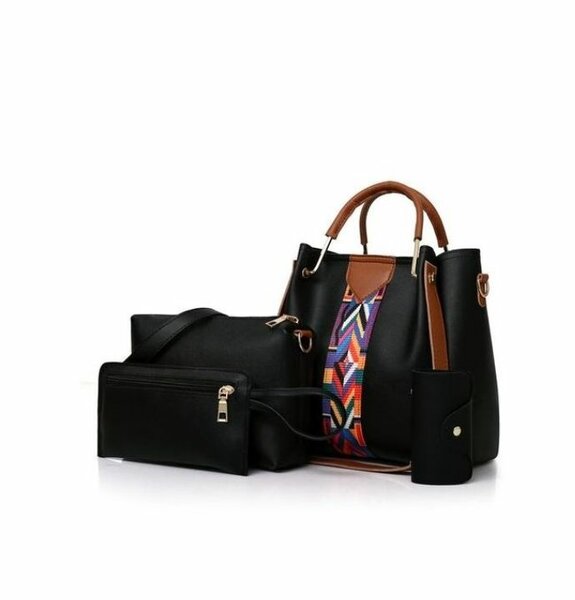 4 In 1 Set Shoulder Messenger Handbags - Black