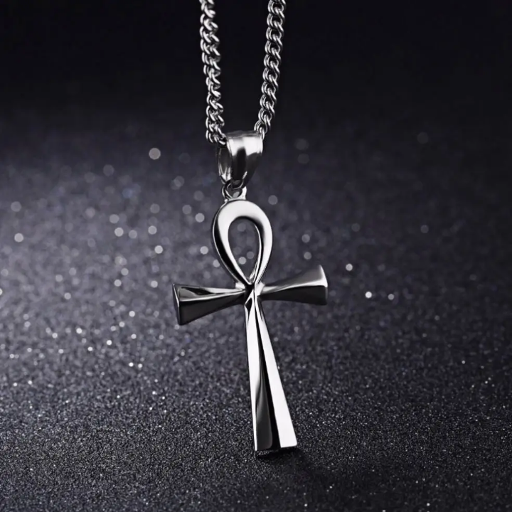 Collier Croix Ankh Doré Argent