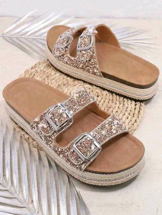 Sandales à paillettes femme