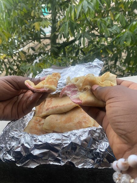 Crêpe jambon fromage