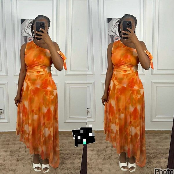 Robe d'été asymétrique orange