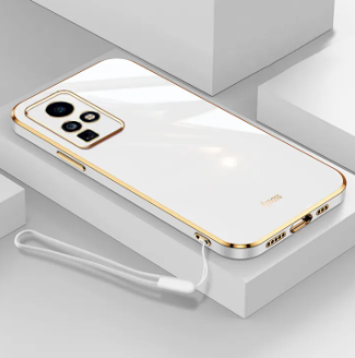 LECOMES for Infinix Zero X Neo Back Cover with Lanyard Luxury 6D Plating Shiny Phone Case Soft Silicone Square Mobile Cases Pouch for Girls Boys