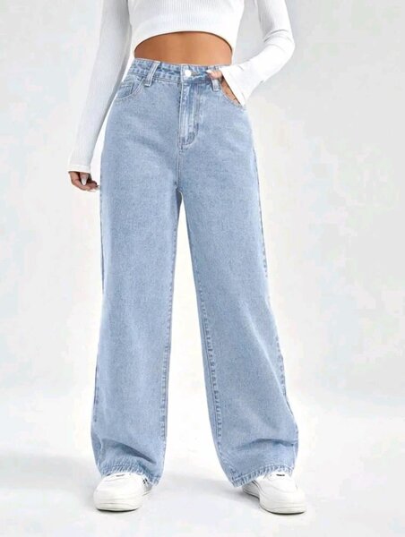 Jean Large Coupe Droite Femme